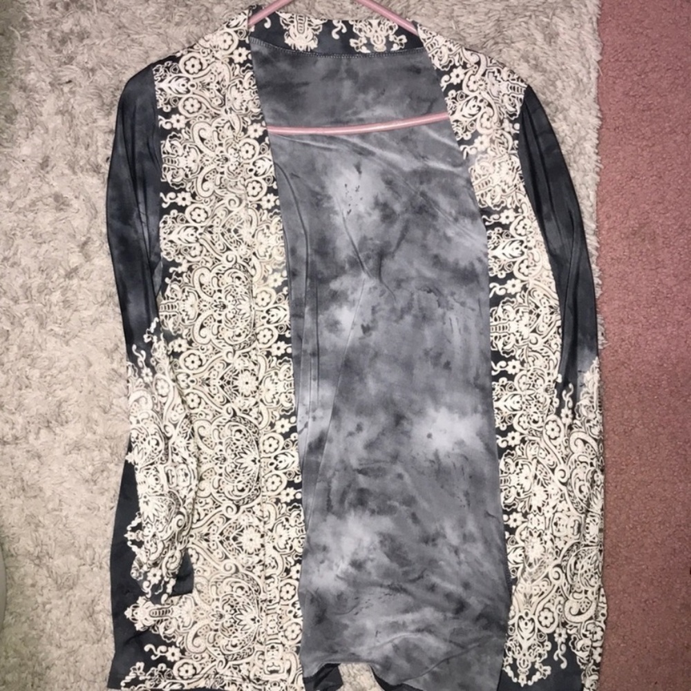 Washed detailed cardigan